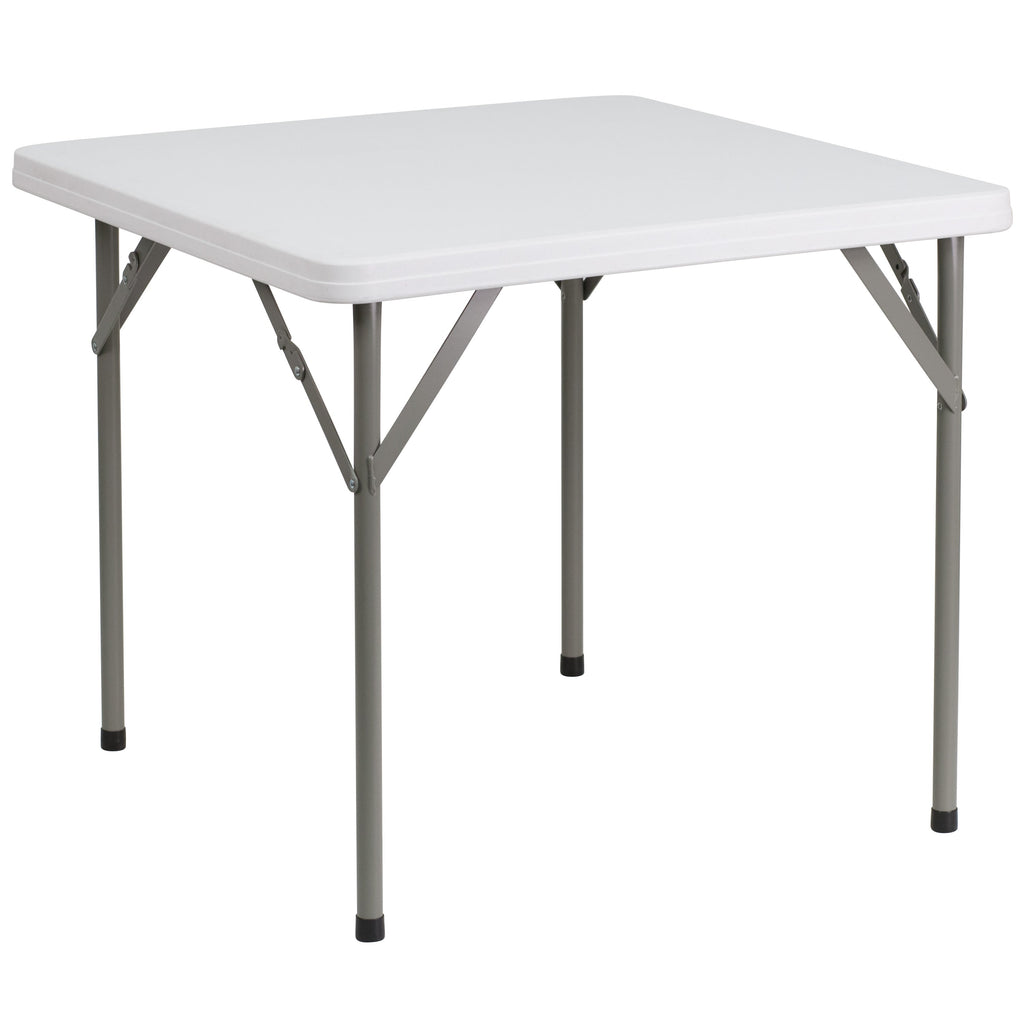 FLASH 2.85-Foot Square Plastic Folding Table