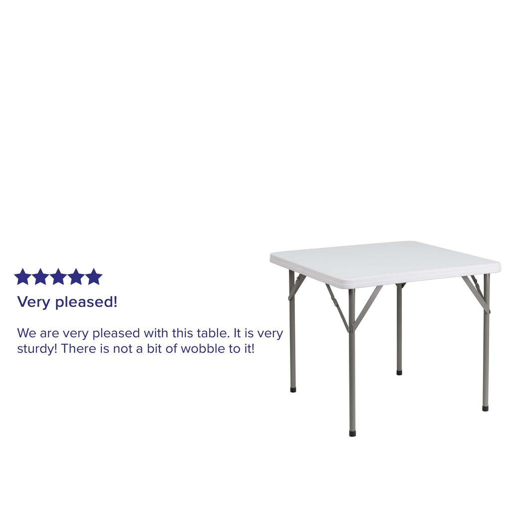FLASH 2.85-Foot Square Plastic Folding Table