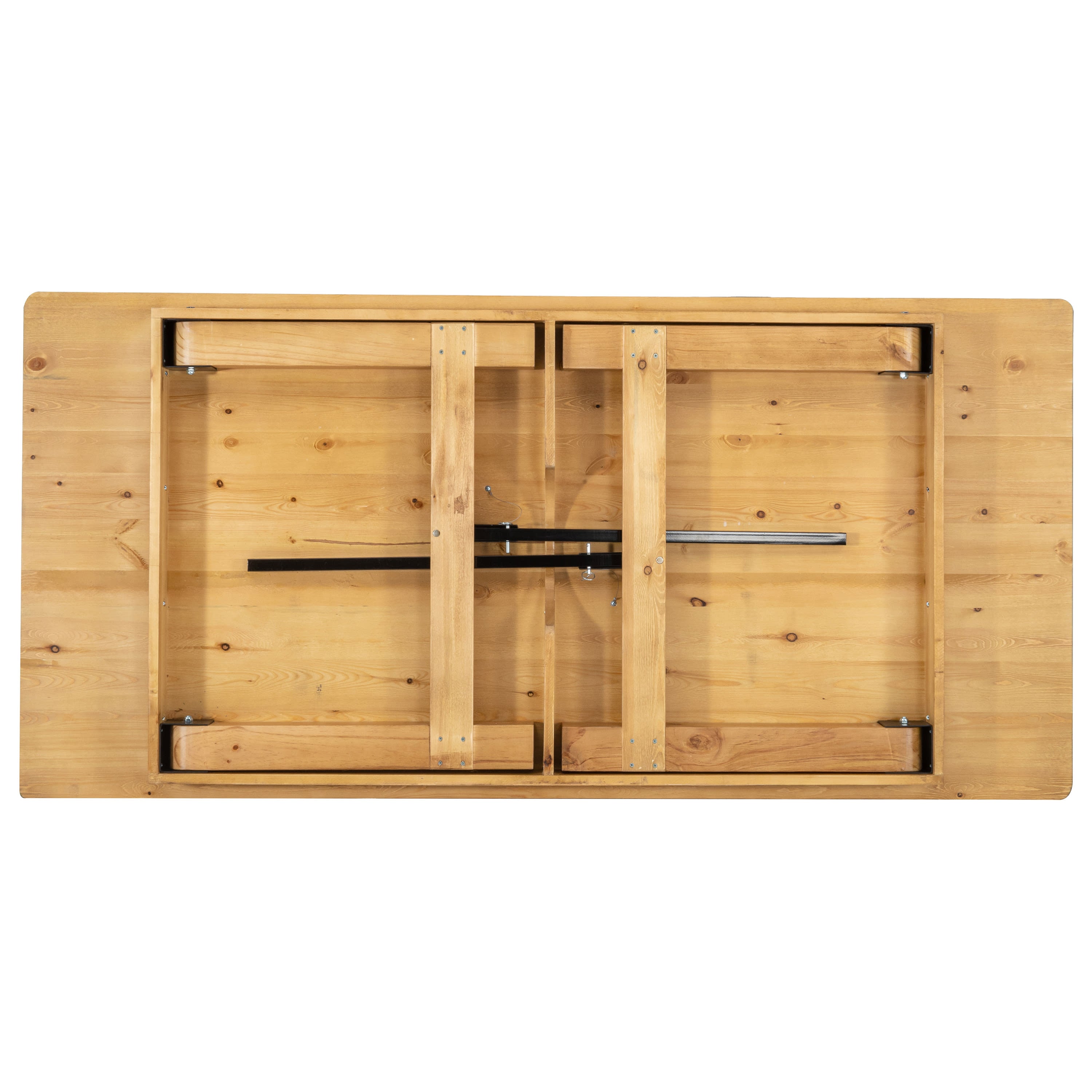 FLASH HERCULES 7' x 40" Rectangular Solid Pine Folding Farm Table