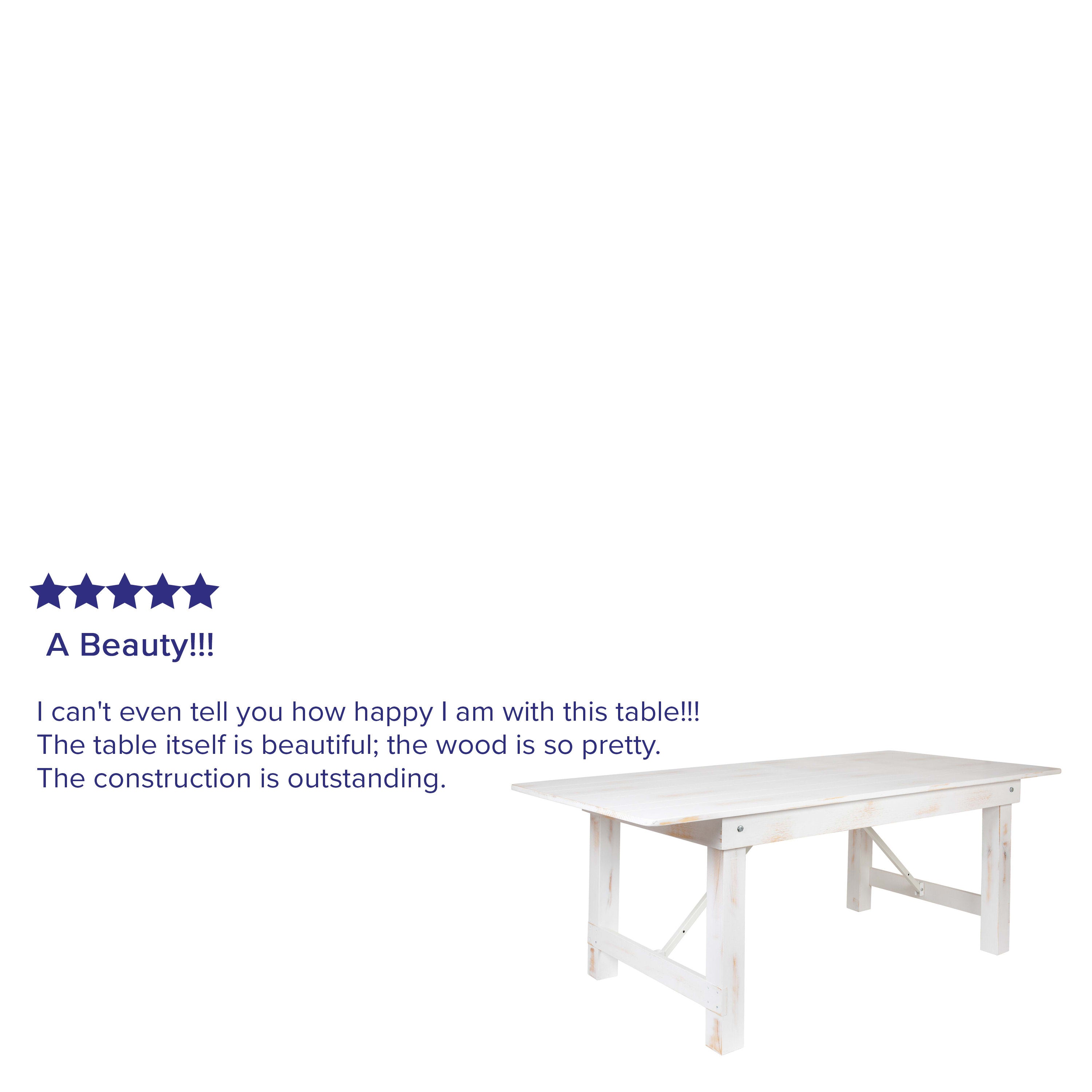 FLASH HERCULES 7' x 40" Rectangular Solid Pine Folding Farm Table