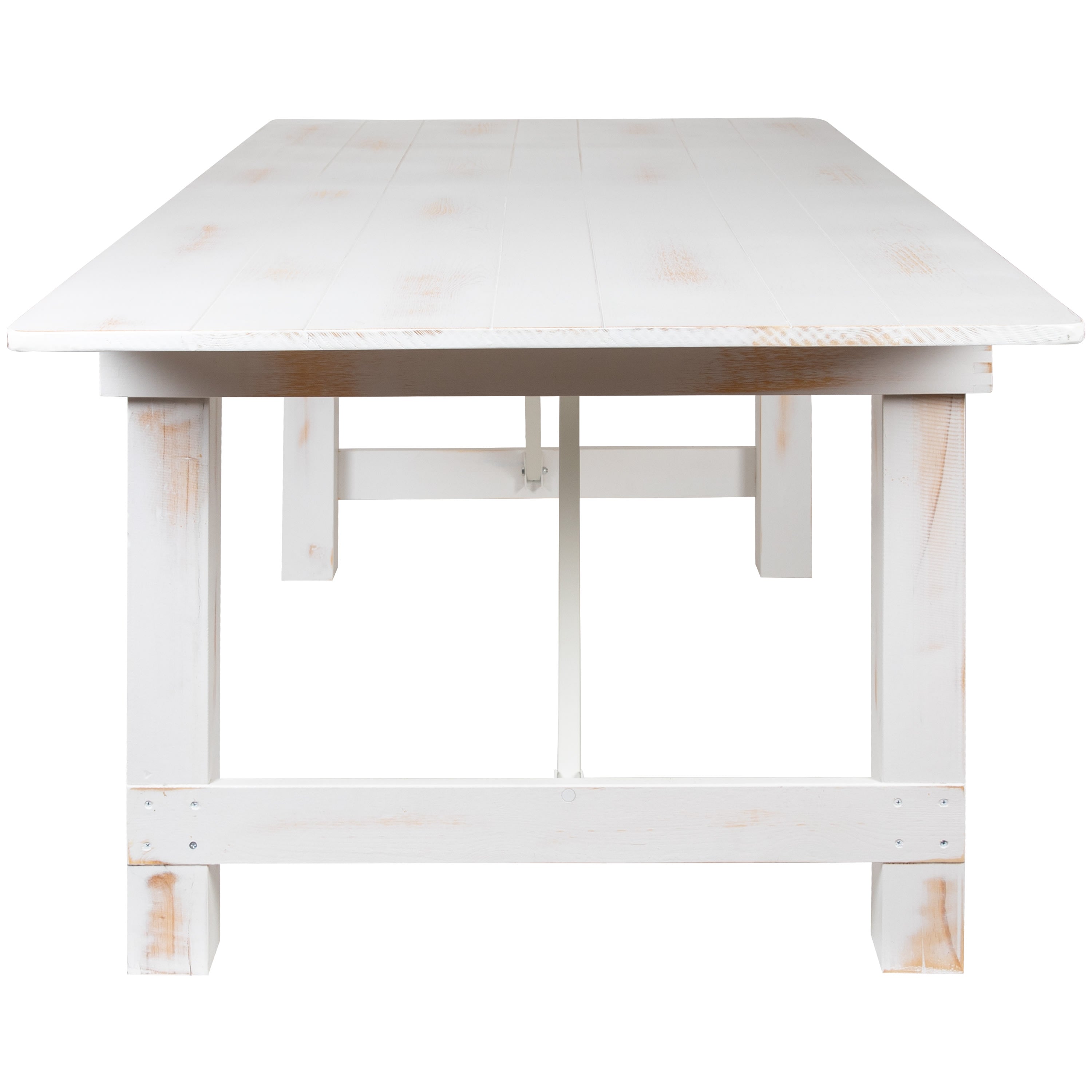 FLASH HERCULES 7' x 40" Rectangular Solid Pine Folding Farm Table