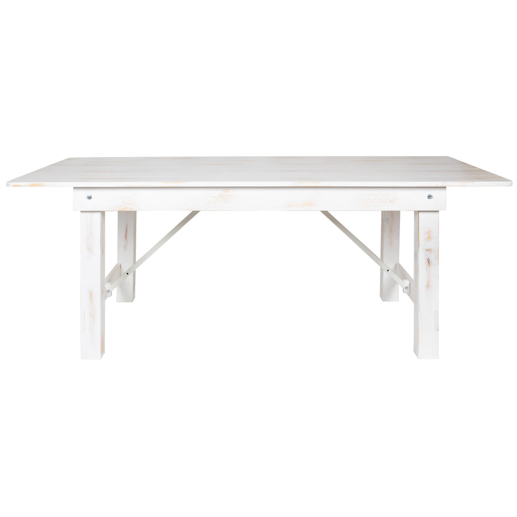 FLASH HERCULES 7' x 40" Rectangular Solid Pine Folding Farm Table