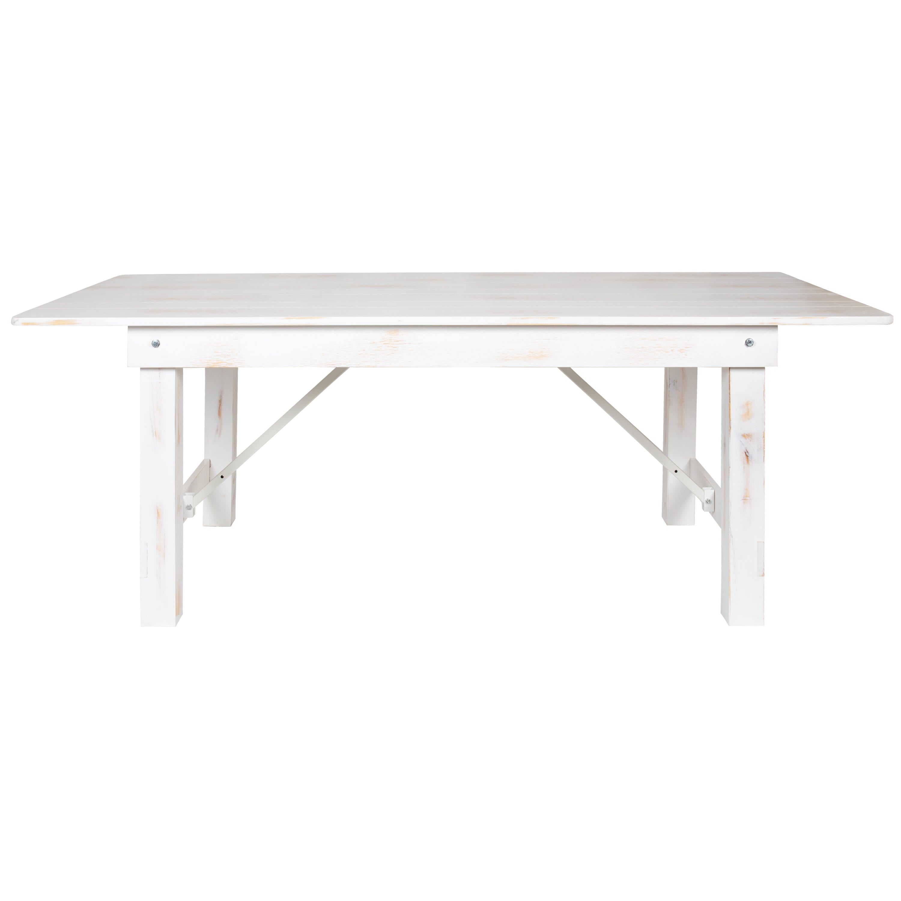 FLASH HERCULES 7' x 40" Rectangular Solid Pine Folding Farm Table