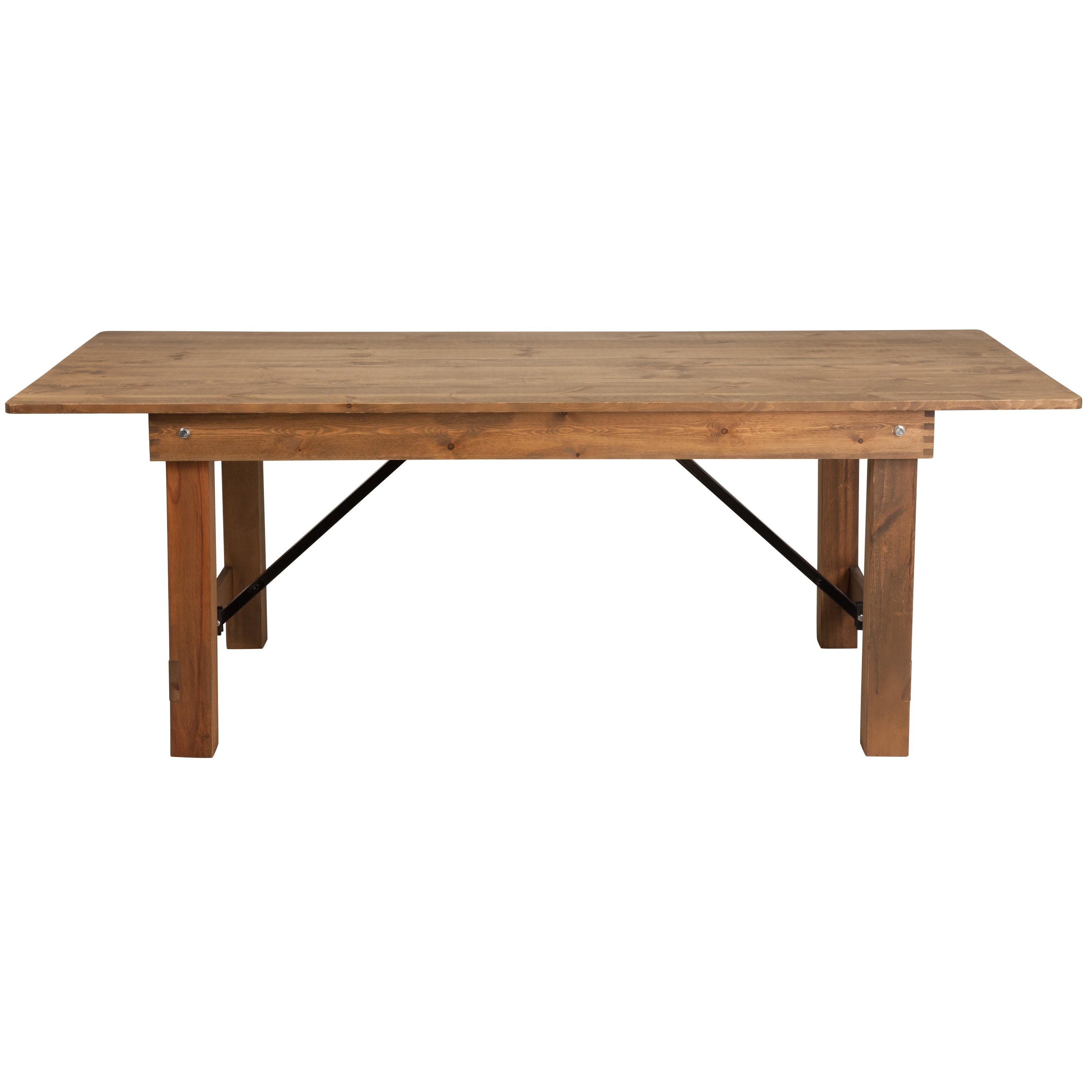 FLASH HERCULES 7' x 40" Rectangular Solid Pine Folding Farm Table