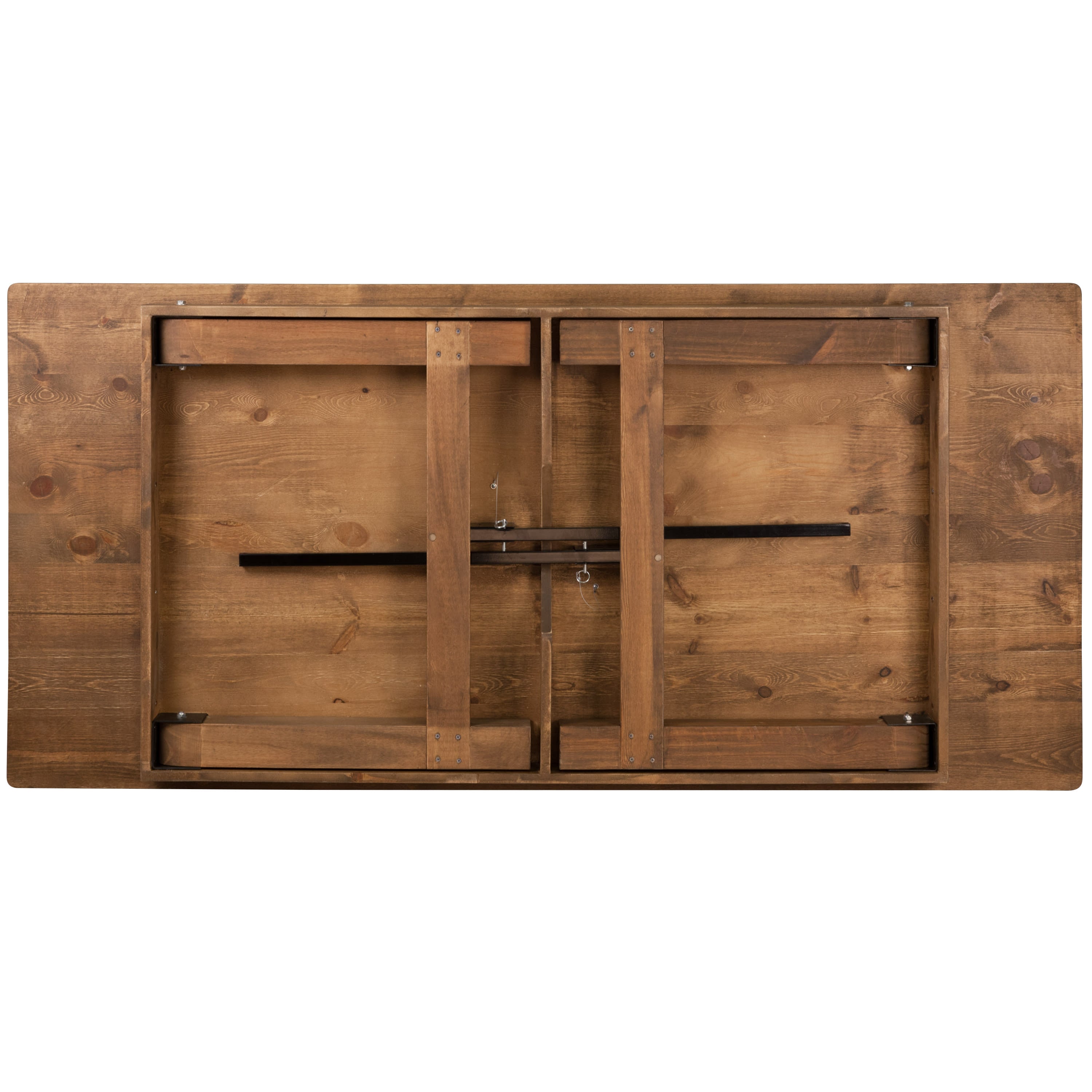 FLASH HERCULES 7' x 40" Rectangular Solid Pine Folding Farm Table