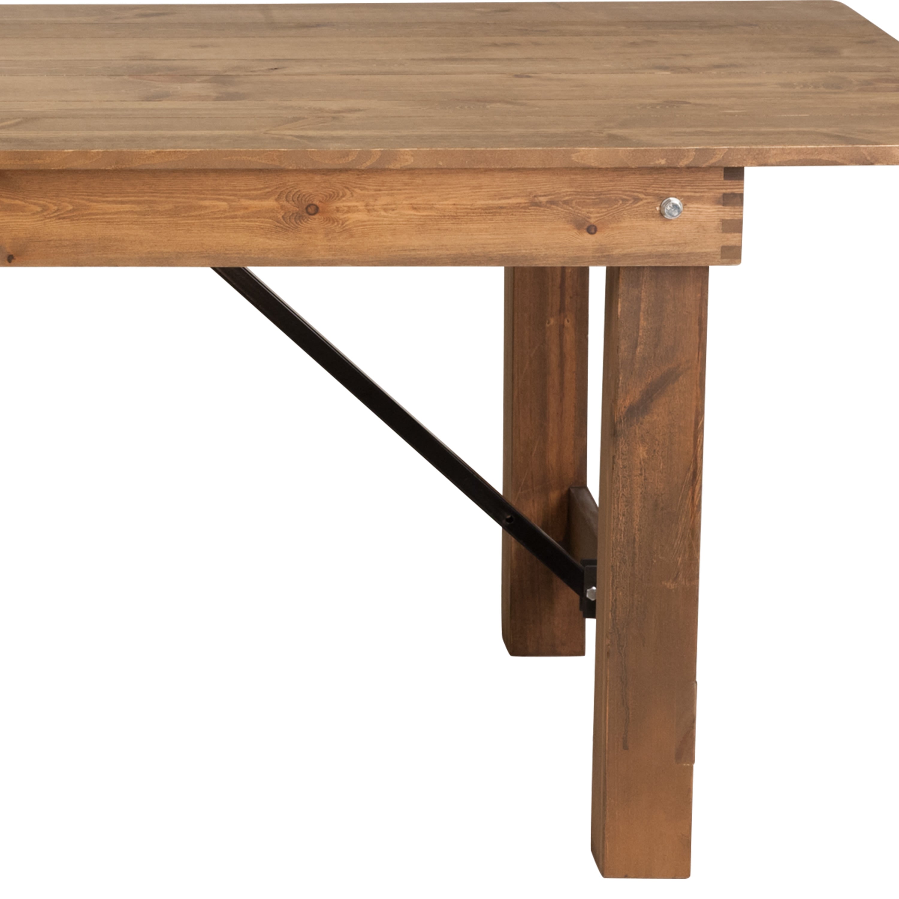 FLASH HERCULES 7' x 40" Rectangular Solid Pine Folding Farm Table