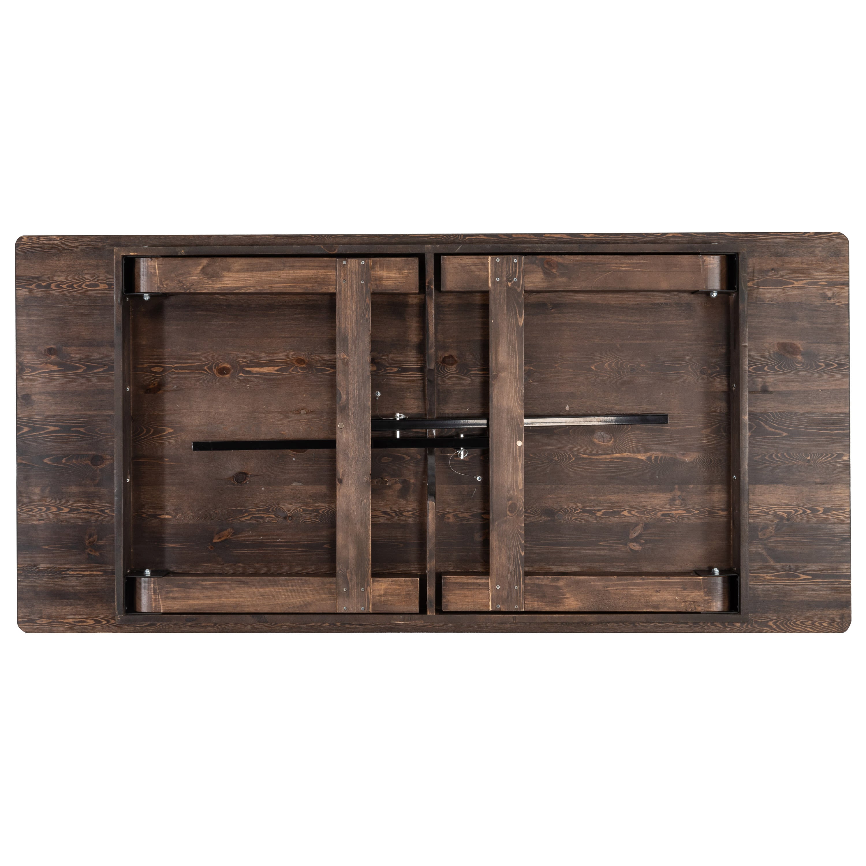 FLASH HERCULES 7' x 40" Rectangular Solid Pine Folding Farm Table
