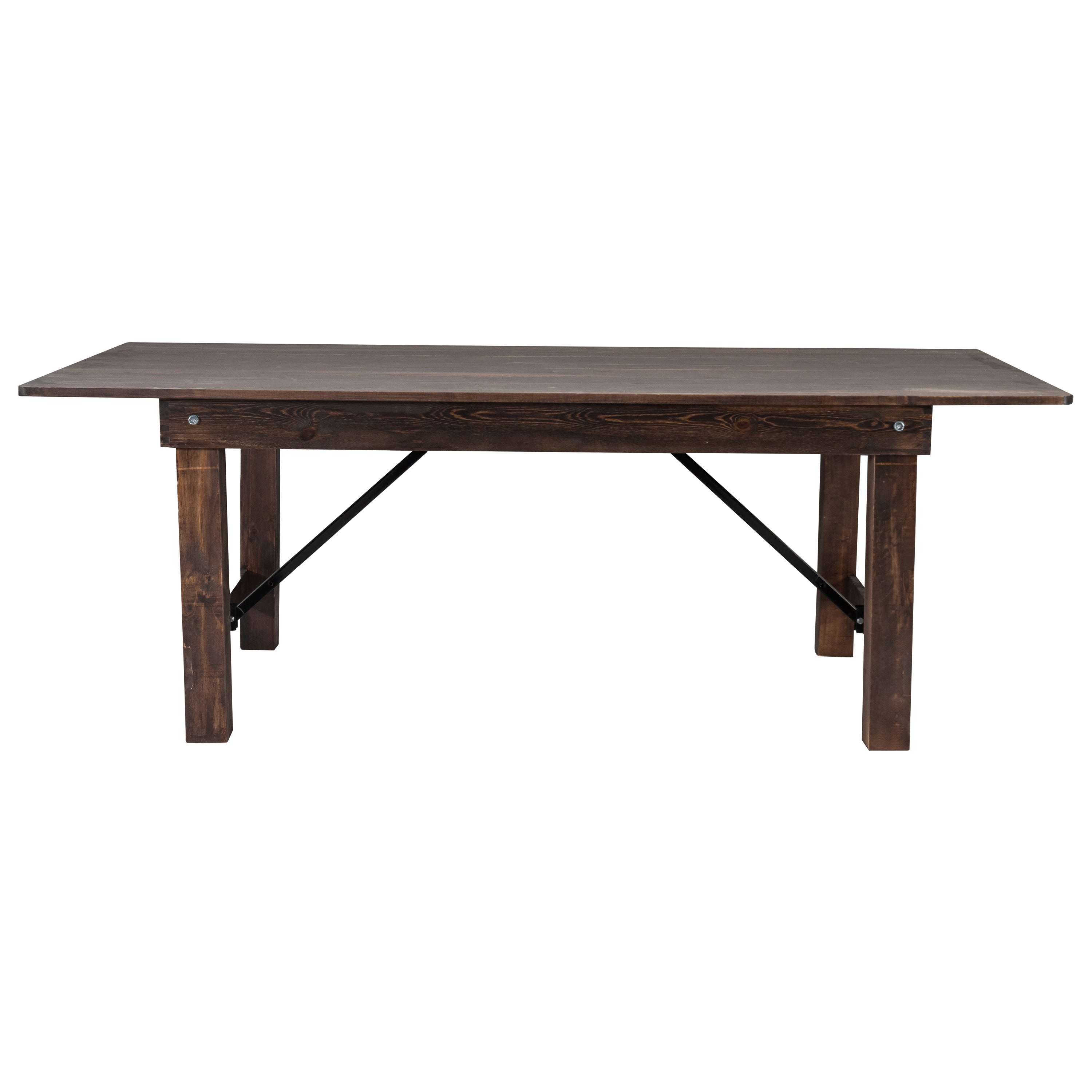 FLASH HERCULES 7' x 40" Rectangular Solid Pine Folding Farm Table