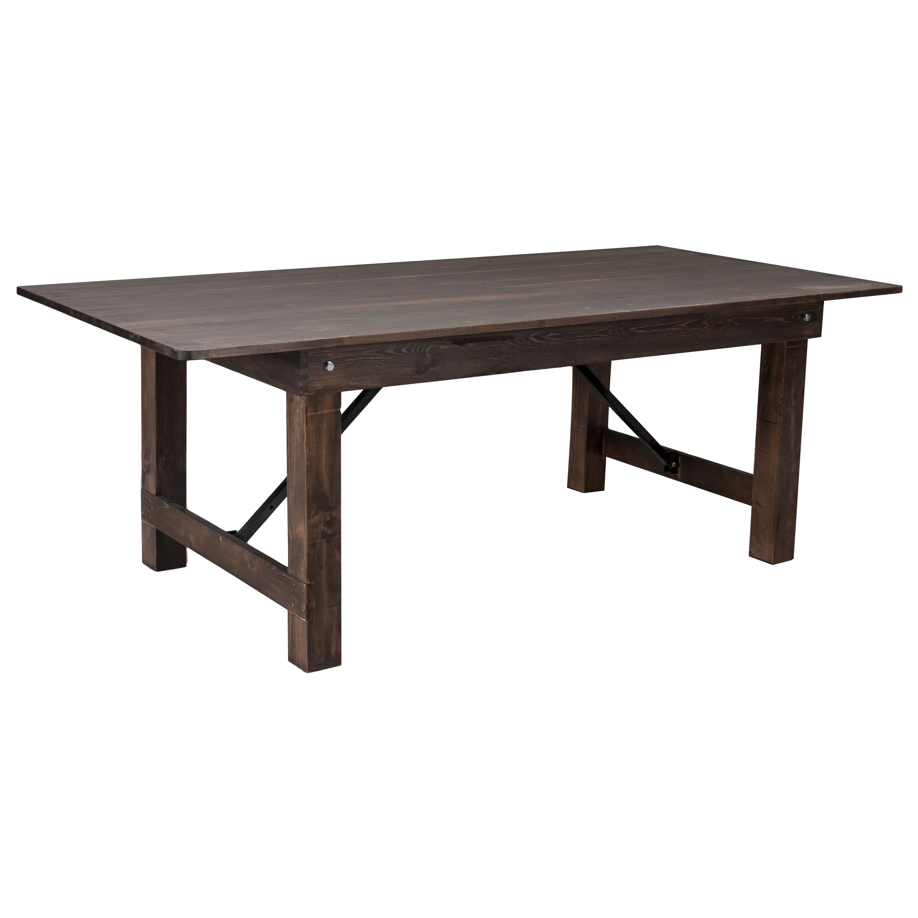 FLASH HERCULES 7' x 40" Rectangular Solid Pine Folding Farm Table