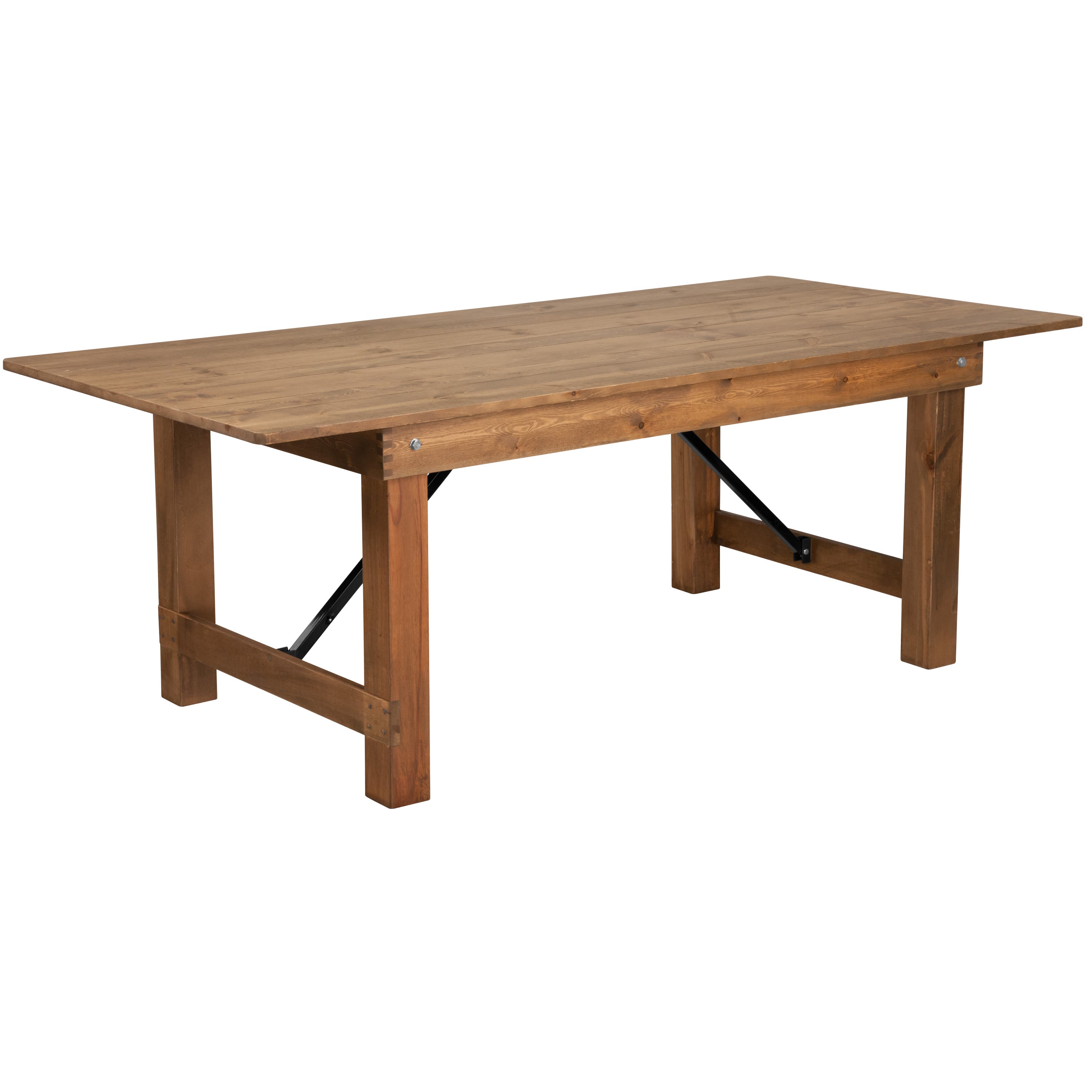 FLASH HERCULES 7' x 40" Rectangular Solid Pine Folding Farm Table